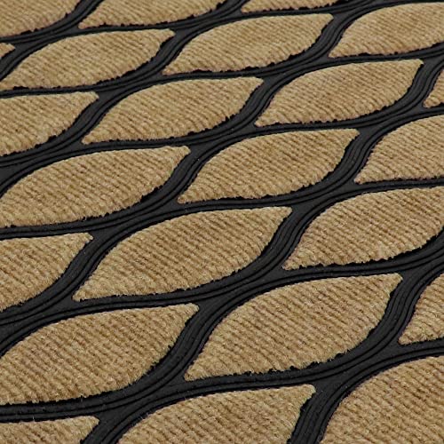 JVL Vienna Rubber Backed Scraper Doormat, 45x75cm, Droplet