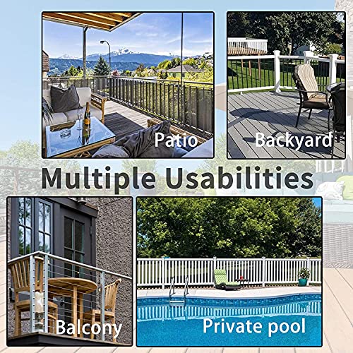 KAHEIGN Balcony Privacy Screen, 0.9m x 5m Patio Privacy Protective Screens 200g/m² HDPE 95% UV Block Porch Privacy Fence Cover for Backyard Deck