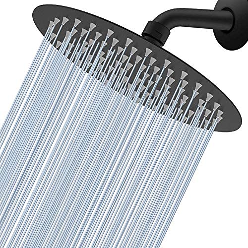 Rain Shower Head - Voolan 10" Round High Pressure Shower Heads Made of 304 Stainless Steel - Luxury Modern Chrome Look - Universal Wall and Ceili