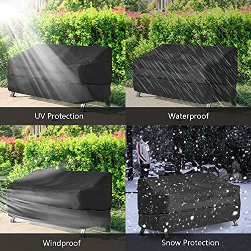Opaltool Garden Sofa Cover, 210D Oxford Waterproof Garden Furniture Cover Outdoor Patio Cover with Air Vent for Chair Sofas (M: 193 * 83 * 84cm)