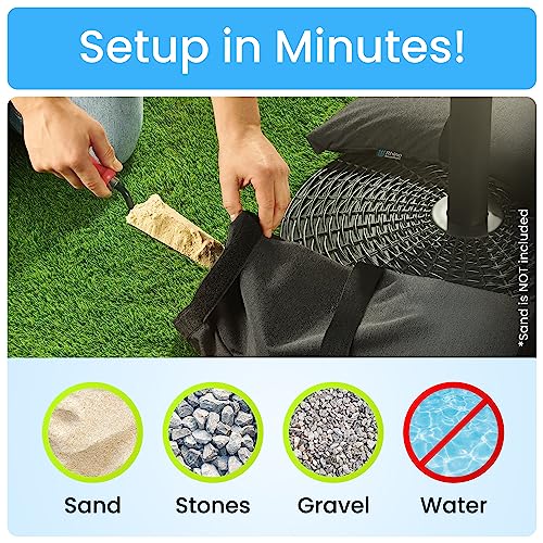 Rhino BaseMate Umbrella Base Weights Outdoor Fillable Sandbags | Weatherproof Patio Furniture Weights | 2 Sandbag Weights for 49 lb. Each | Arche