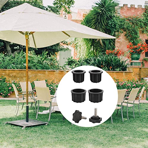 Kingovalley 4 Pcs Umbrella Base Stand Replacement Parts, Patio Umbrella Stand Replacement Parts with 2 Pcs M8 M8 Thread Replacement Hand Knob for