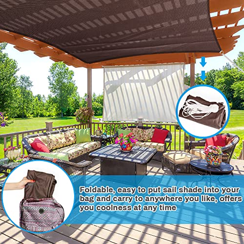 Luckits Sun Shade Sail 2mx3m, Waterproof Garden Sail Triangle 160GSM Material Sunshade Cloth Anti-UV Sunscreen Awning Canopy, for Outdoor Garden