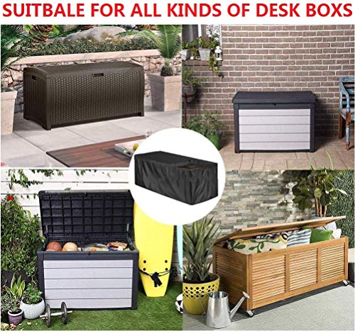 ELR Patio Deck Box Cover, 210D Waterproof Deck Box Defender Cover Dustproof Outdoor Storage Deck Boxes Covers for All-Season (L: 62.2x29.92x27.95