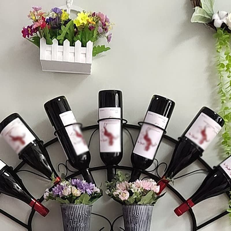 DLOETT Wine Rack Wall Hanging Wall Rack Personality Support European Retro Wrought Iron Display Cabinet