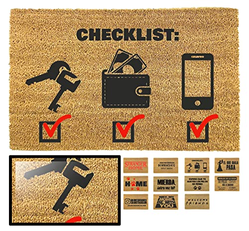 LucaHome Natural Coconut Door Mat 70 x 40 with Non-Slip Base, Coconut Door Mat Funny Lemonade, Absorbent Door Mat Entrance Home, Ideal for Outdoo