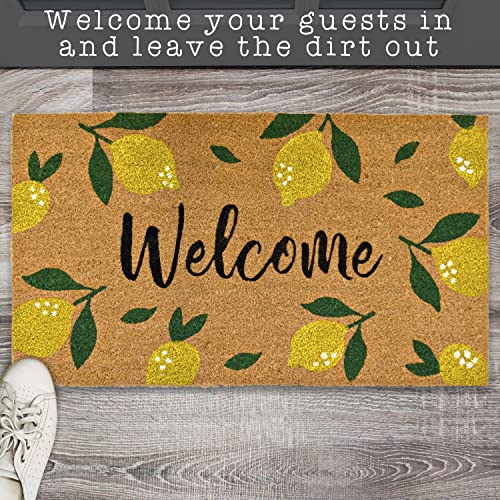 Lemon Welcome Mat 30x17 Inch, Lemon Door Mat, Lemon Doormat, Hello Spring Door Mat, Outdoor Rug Yellow Door Mats, Coir Doormat, Spring Welcome Ma