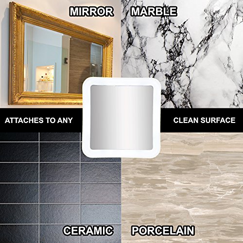 Fancii 10x Magnifying Lighted Makeup Mirror - Daylight LED Travel Vanity Mirror - Compact, Cordless, Locking Suction, 163mm Wide, 360 Rotation, P