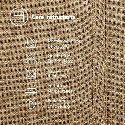 Deconovo Water Resistant Rectangle Faux Linen Table cloth for Dinning 51x51 Inch Golden Brown¡