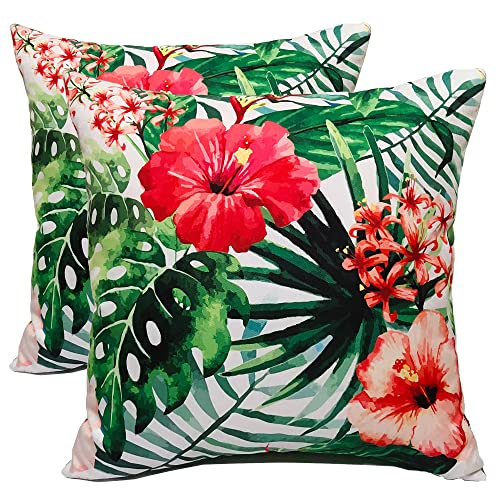 Olivia Rocco Pack of 2 Waterproof Cushion Cover Outdoor Garden Breathable Decorative Cushions Covers for Patio Bench Sofa Furniture Indoor Living