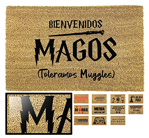 LucaHome Natural Coconut Door Mat 70 x 40 with Non-Slip Base, Coconut Door Mat Funny Lemonade, Absorbent Door Mat Entrance Home, Ideal for Outdoo