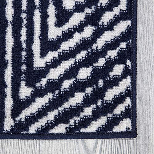 Ottomanson Rubber Back Doormat Collection, Floral Tile Design, "Welcome" Text, 51 cm x 76 cm, Multicolor