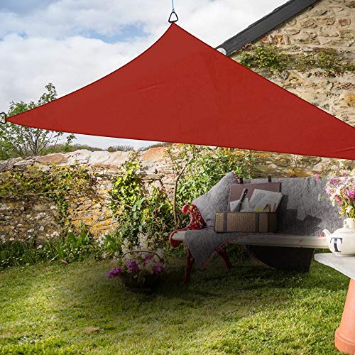 Greenbay Anti-UV Sun Shade Sail Garden Patio Party Sunscreen Canopy 98% UV Block Triangle Sand 5x5x5m