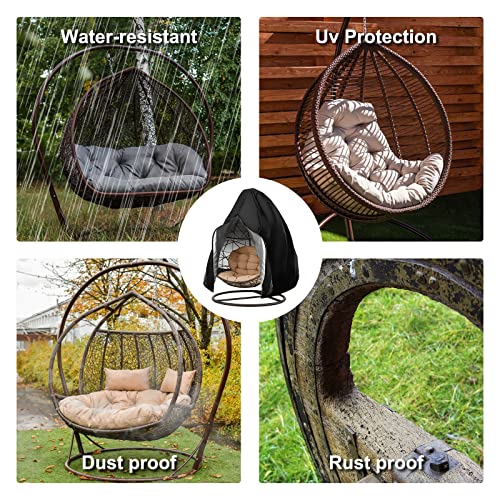 Garden Hanging Chair Cover, Patio Hanging Chair Cover, Windproof Egg Chair Cover, Oxford Fabric Durable Egg Swing Chair Covers, Waterproof UV Pro
