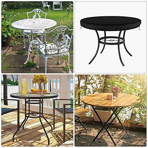 Garden Table Cover Round, Patio Table Top Cover, Outdoor Garden Furniture Cover, Fitted Round Table Cloth, Waterproof Tablecloth, Wipe Clean Tabl