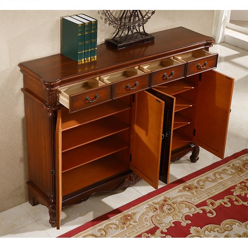 JYDQM Home Shoe Cabinet Solid Wood Locker Cabinet Vintage Storage Cabinet Door-to-door Shoe Cabinet