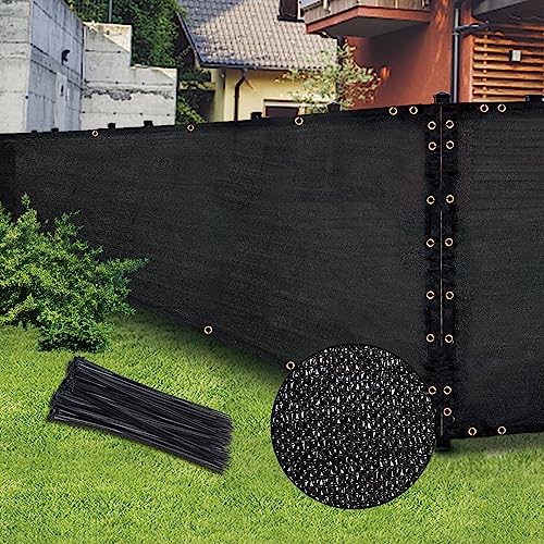 Green 6FT X 50FT Outdoor Privacy Screen Fence & Mesh Shade Net Cover, Ideal for Garden and Backyard - Enhances Privacy for Fencing & Chain Link,