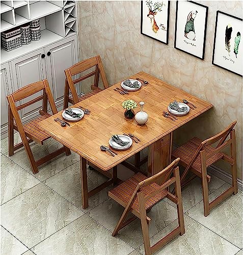 Extendable Dining Kitchen Table, Folding Dining Table, Multifunctional Folding Switch Lock, Round Edges Design, Large-capacity Practical Storage
