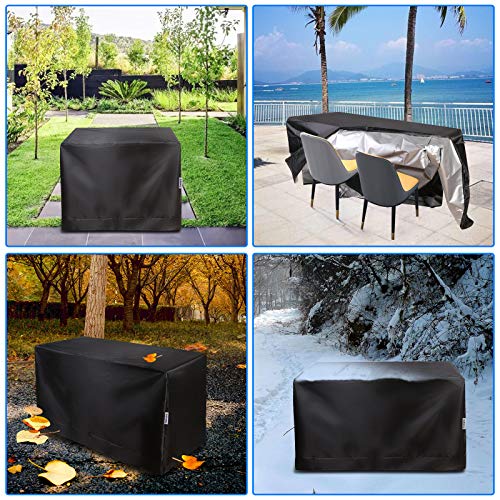 Garden Furniture Covers, Waterproof Outdoor Patio Table Cover Heavy Duty 210D Anti-UV Furniture Set Protective Cover Patio Table and Chair Cover