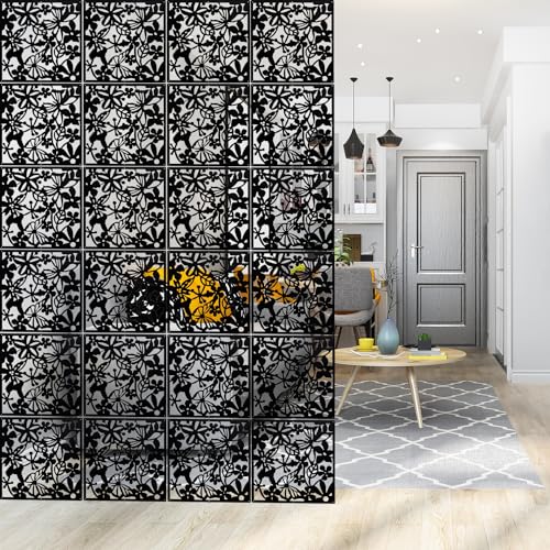 Room Divider, Portable Room Partition for Room Separator, Living Room Bedroom Dining Room 16 PCS, Black