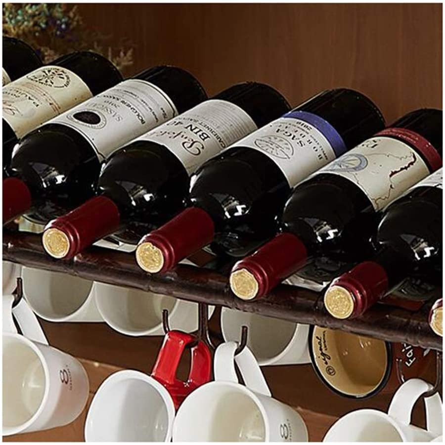EMISOO style hanging wine glass rack, bar creative wine rack, home upside down goblet rack, bar wine rack decoration (Color : Brown, Size : 60 *