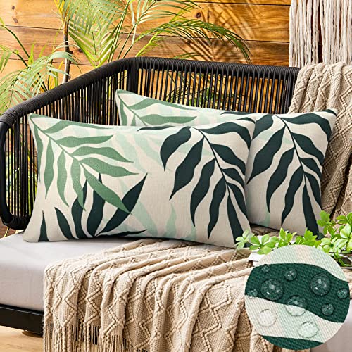 Garden Outdoor Waterproof Cushion Covers 30x50 cm Pack of 2 Decorative Cushion Covers Cushion Case for Sofa Couch Living Room Outdoor Patio Garde