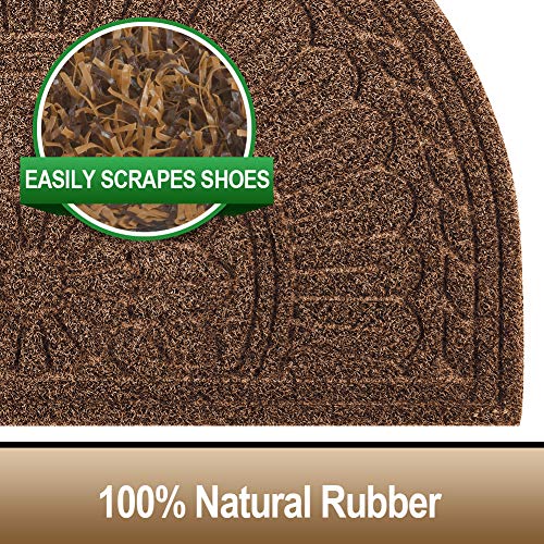 Mibao Half Round Door Mat, 24" x 36", Outdoor Door Mats, Half Round Rug, Front Door Mats Outdoor, Outdoor Welcome Mats for Front Door, Half Moon