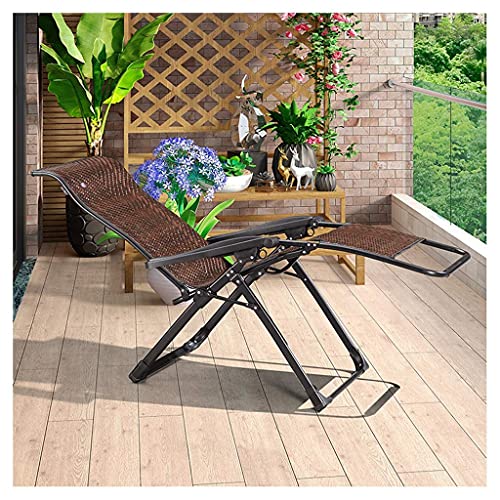 Sywlwxkq Zero Gravity Chairs, Folding Reclining Chairs, Wicker Chair, Lounger Deck Chairs, Beach Chairs, Sun Lounger, Super Width 52 CM, Beach Pa