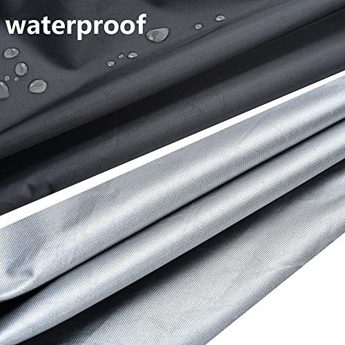 Flymer 2/3/4 Seater Bench Cover, Waterproof and Windproof and Tear proof 210D Oxford Fabric Anti-UV Furniture Cover for Outdoor Patio Bench - Bla