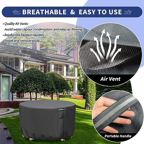 RICHIE Garden Furniture Covers Waterproof Garden Outdoor Table Cover 250x90cm, Heavy Duty 600D Oxford PVC Breathable Coating for Furniture Sets P