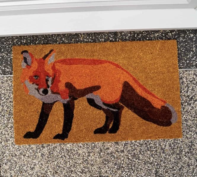 Marissa's Garden & Gift Extra Thick 2cm deep Doormat Indoor/Outdoor | Non Slip Bold Fox Design Entrance Welcome Mat (Wildlife) 60 x 40 x 2cm