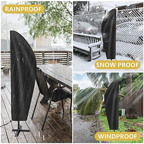 Emwel 205cm high Parasol Cover, Oxford Fabric Waterproof Parasol Cantilever Umbrella Cover with Zipper Garden Outdoor Umbrella - Black