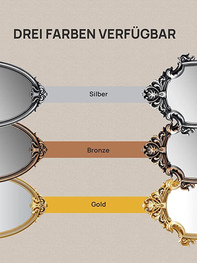 OMIRO Decorative Wall Mirror of Bronze Shield Shape, 41cm L x 28cm W