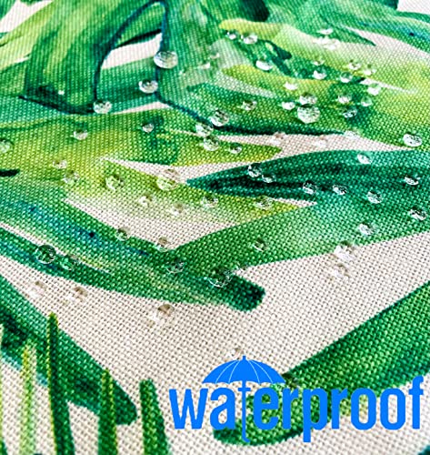 Green Outdoor Cushion Cover Waterproof Tropical Palm Leaves Plant Double Sided Printing Throw Pillow Cover Garden Decor Home Decorate for Livingr