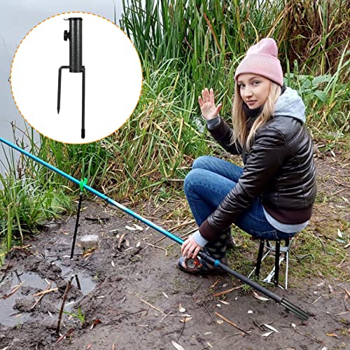 Soekodu 2 Pieces Patio Umbrella Steel Anchor with 2 Spike, Umbrella Ground Spike, Metal Sun Umbrella Ground Stake Adjustable Multifunction Paraso