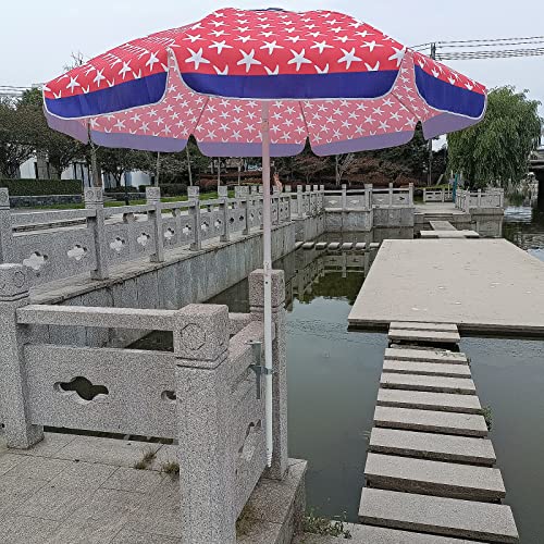 Mikytoper Sun Parasol Holder, Extended Heavy Duty Metal Patio Umbrella Clamp Stand, Outdoor Umbrella Holder for Balcony Bench Deck Railings, Clam