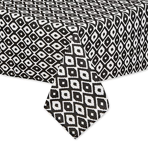 DII Ikat Outdoor Tabletop Collection Water Resistant, All Weather, 60x84 w/Zipper, Black