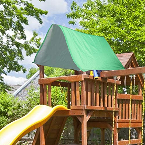 TOPINCN Outdoor Swing Cover Kids Playground Roof Canopy Patio Swing Cover Waterproof Cover Replacement Tarp Sunshade for Garden Patio(Green)