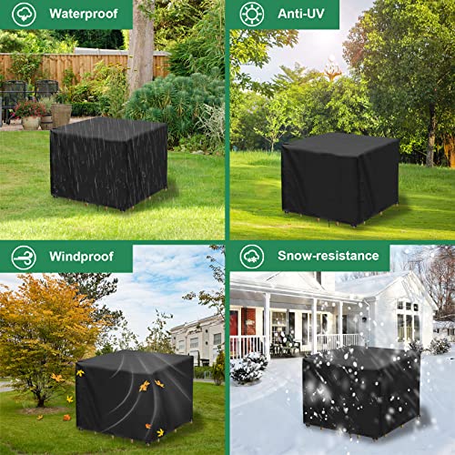 INMUA Cube Garden Furniture Covers, Waterproof Square Garden Table Covers, Windproof, Rip Proof, Heavy Duty 420D Oxford Fabric Outdoor Patio Set