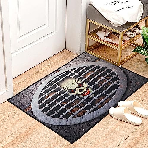 LOFIR Horror Movie Dancing Clown 3D Doormat for Halloween, Non-Skid Indoor/Outdoor Floor Mat with Checkered Illusion, Perfect for Bathroom, Kitch