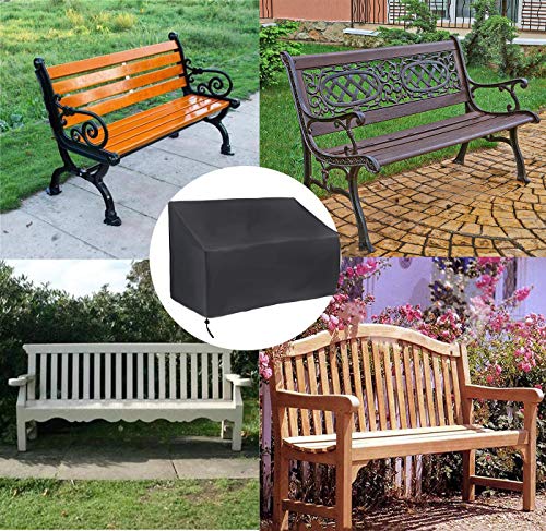 Patio Bench Cover 2/3/4 Seater, MAYHOUR Waterproof ,Windproof and Tearproof 210D Oxford Fabric Anti-UV Recliner Furniture Cover for Outdoor Black