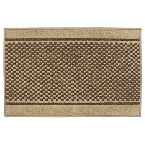 JVL Bologna Backed Machine Washable Entrance Runner Mat, Polypropylene/Latex, Brown/Beige, 150 x 57 x 1.2 cm