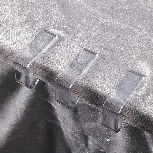 OUZHOU 32pcs Plastic Tablecloth Clip, Transparent Table Cover Clips Practical Table Cloth Holder Clips Table Cover Clips for Christmas Home Weddi