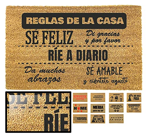 LucaHome Natural Coconut Door Mat 70 x 40 with Non-Slip Base, Coconut Door Mat Funny Lemonade, Absorbent Door Mat Entrance Home, Ideal for Outdoo