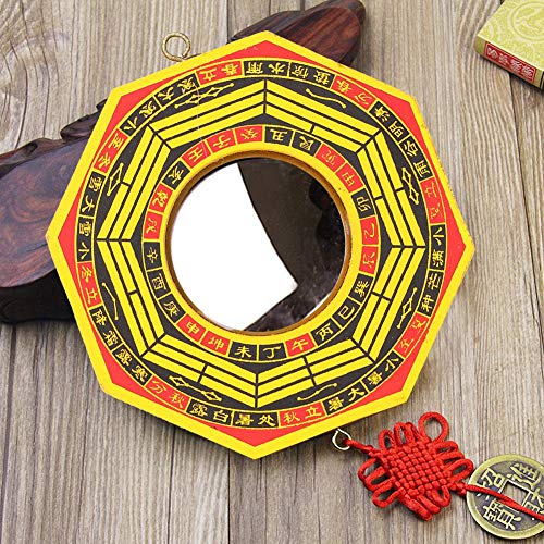 Pssopp Bagua Mirror, Vintage Chinese Feng Shui Mirror 4in-6in Convex Concave Mirror FengShui Taoist Instrument Mascot Buddism Taoist Mirror Prote