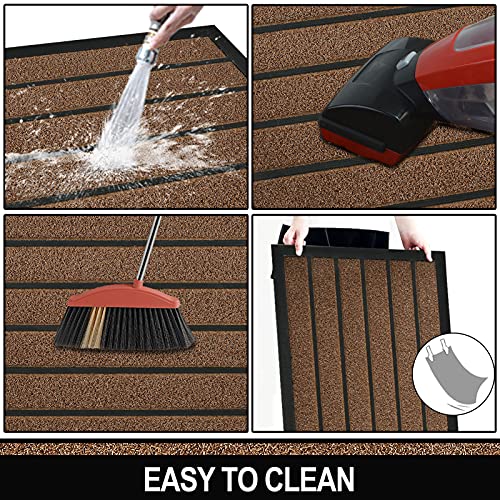 Mibao Durable Door Mat Outdoor, 40x60 Cm Doormat, Outdoor Mats for Front Door, Entrance Door Mat, Heavy Duty Door Mat Non Slip, Shoes Scraper, Wa