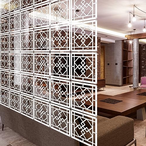 Lchen Hanging Room Divider,10 Pieces Wood-Plastic Hanging Panels 0.2“Thick Screen Panel for Living Room Bedroom Home Decoration(MQ-S-10Panels)