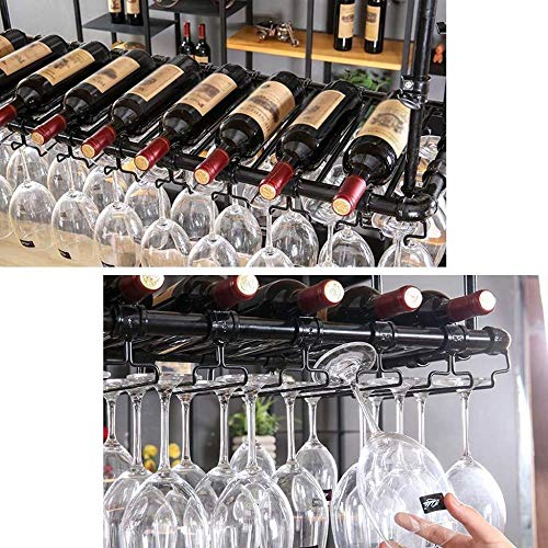 NEOCHY Wine Rack Floating Rack Ceiling Bar Glass Rack Hanging Goblet Retro Rack Storage Wall Hanging Decoration