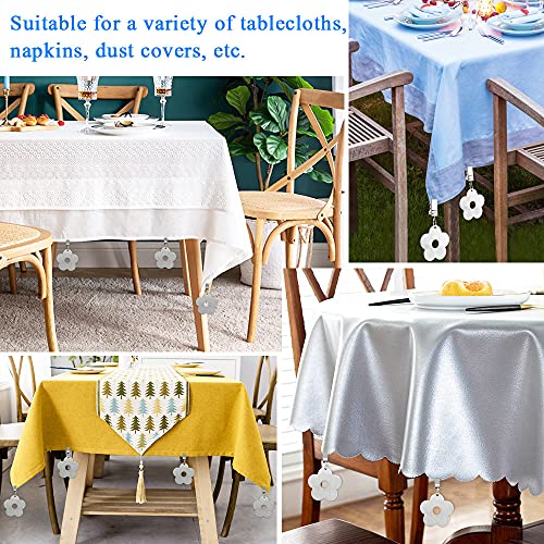 STCRERAG Tablecloth Weights,8Pcs Stainless Steel Tablecloth Clips,Decorative Table Cloth Holder Clip,Heavy Duty Tablecloth Pendants with Clips fo
