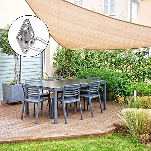 MoonSing Sun Shade Sail Fixing Kit, M5 Heavy Duty Awning Attachment Fixing 304 Stainless Steel Hardware Accessories for Garden Yard Camping Squar